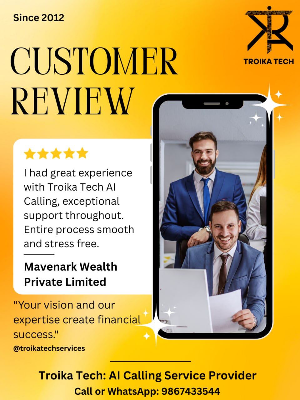 Customer review: Sir Mahesh Kothare, Actor and Director - I want to thank Troika Tech Services from my heart, they have done a fantastic job for us